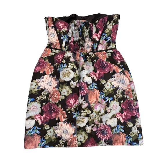 Urban Outfitters Kimchi Blue Floral Structured Strapless Dress Size Medium - Picture 4 of 6